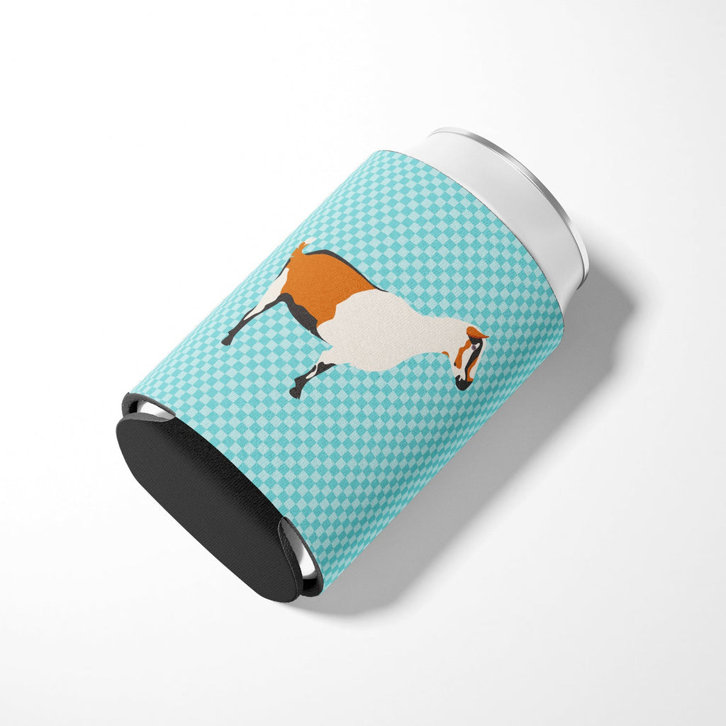 Alpine Goat Blue Check Can or Bottle Hugger Cooler Sleeve for Standard 12 oz Cans, Insulated Foam Beer & Soda Can Hugger Reusable