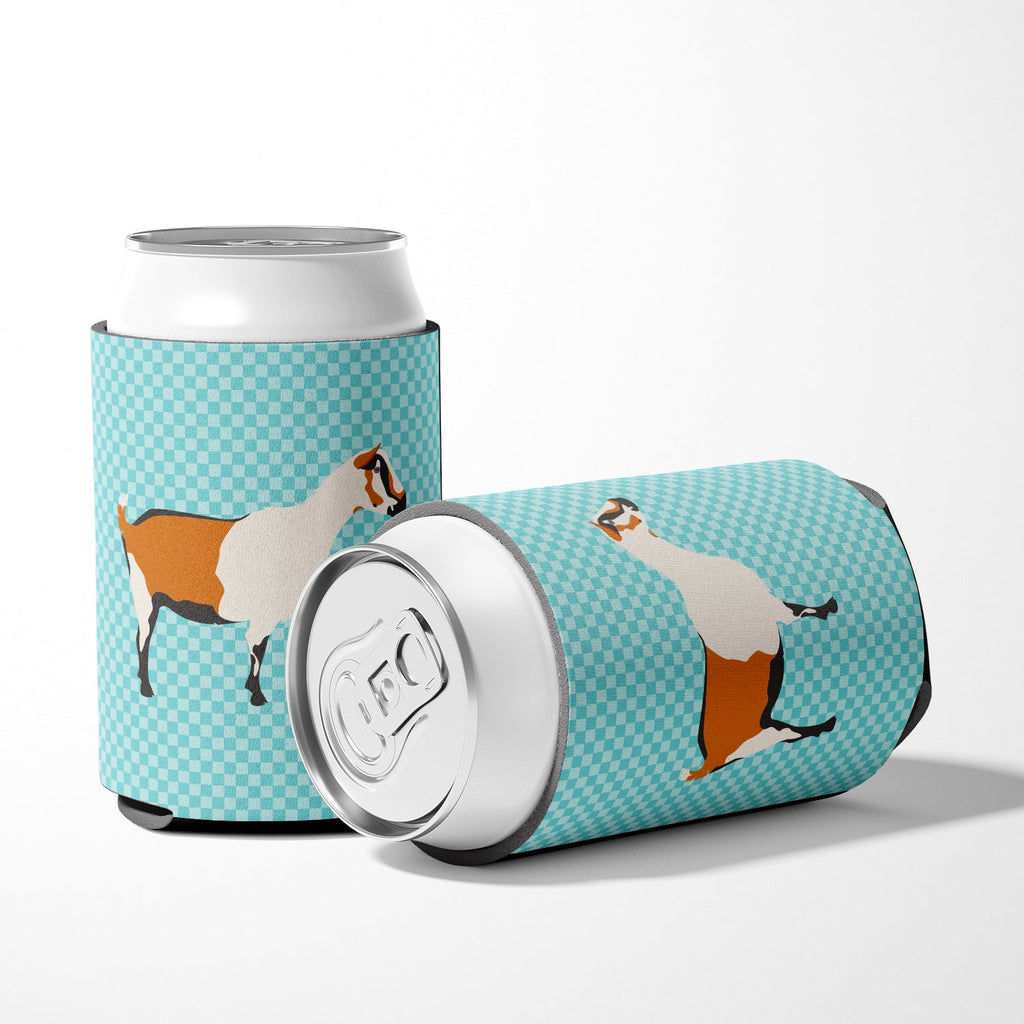 Alpine Goat Blue Check Can or Bottle Hugger Cooler Sleeve for Standard 12 oz Cans, Insulated Foam Beer & Soda Can Hugger Reusable