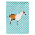 Alpine Goat Blue Check House Flag 28x40 Porch Sleeve Pole Decorative Outside Yard Banner Artwork Wall Hanging, Polyester