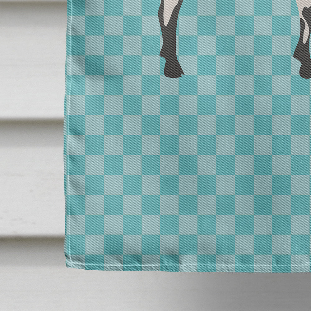 Alpine Goat Blue Check House Flag 28x40 Porch Sleeve Pole Decorative Outside Yard Banner Artwork Wall Hanging, Polyester