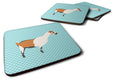 Alpine Goat Blue Check Foam Coasters Set of 4 Cup Coasters for Indoor Outdoor, Tabletop Protection, Anti Slip, Mouse pad Material