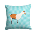 Alpine Goat Blue Check Decorative Throw Pillow 14x14 Indoor Outdoor Accent Cushion, Fabric Cover with Insert for Sofa, Bed, Porch & Living Room