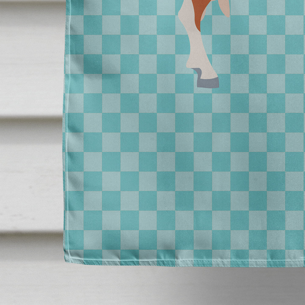 Toggenburger Goat Blue Check House Flag 28x40 Porch Sleeve Pole Decorative Outside Yard Banner Artwork Wall Hanging, Polyester