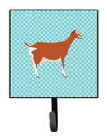 Toggenburger Goat Blue Check Leash or Key Holder Wall Hooks, Key Hooks Holder, Coat Rack Wall Mount, Coat Hooks, Hooks for Hanging Keys, Towels, Aprons, Leashes
