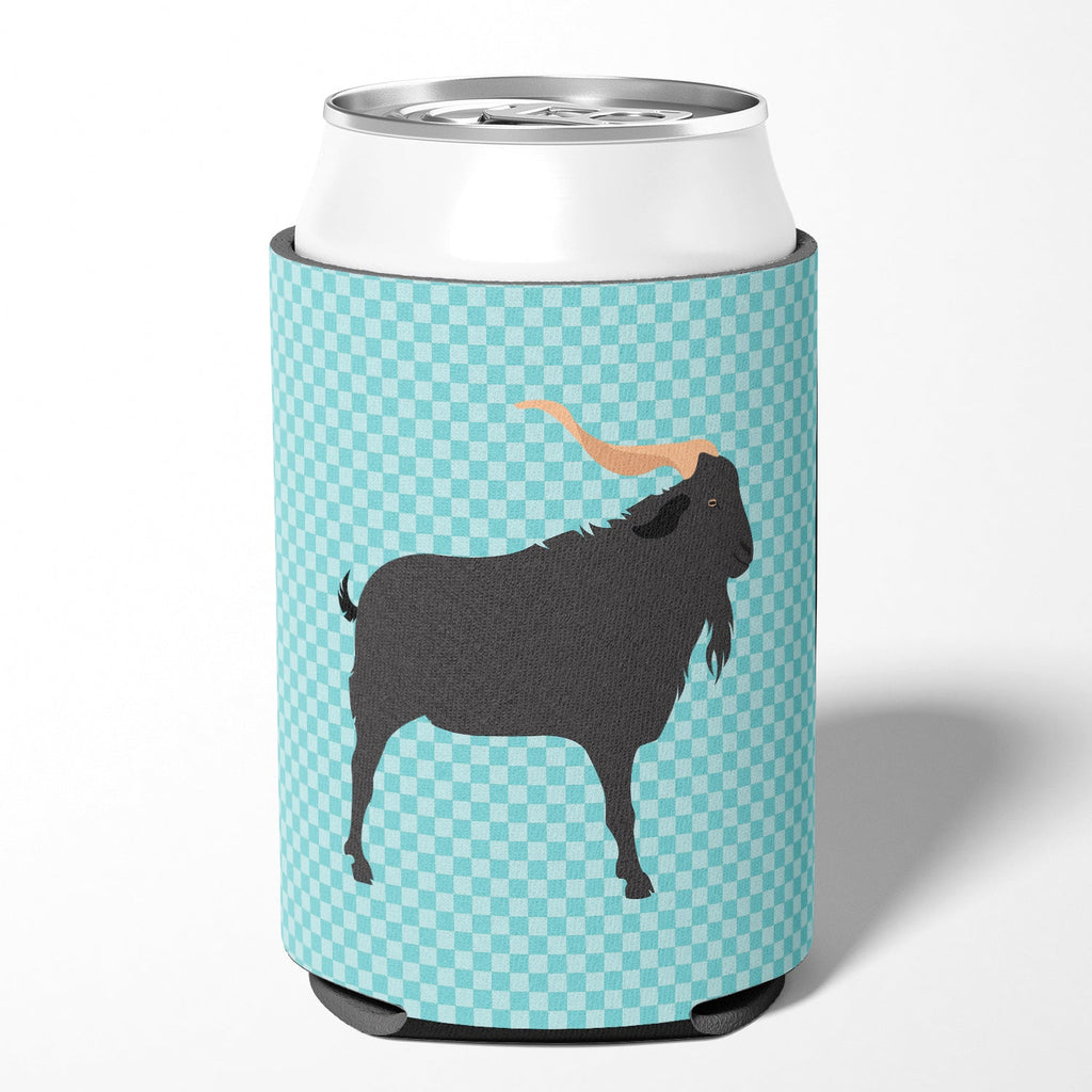 Verata Goat Blue Check Can or Bottle Hugger Cooler Sleeve for Standard 12 oz Cans, Insulated Foam Beer & Soda Can Hugger Reusable