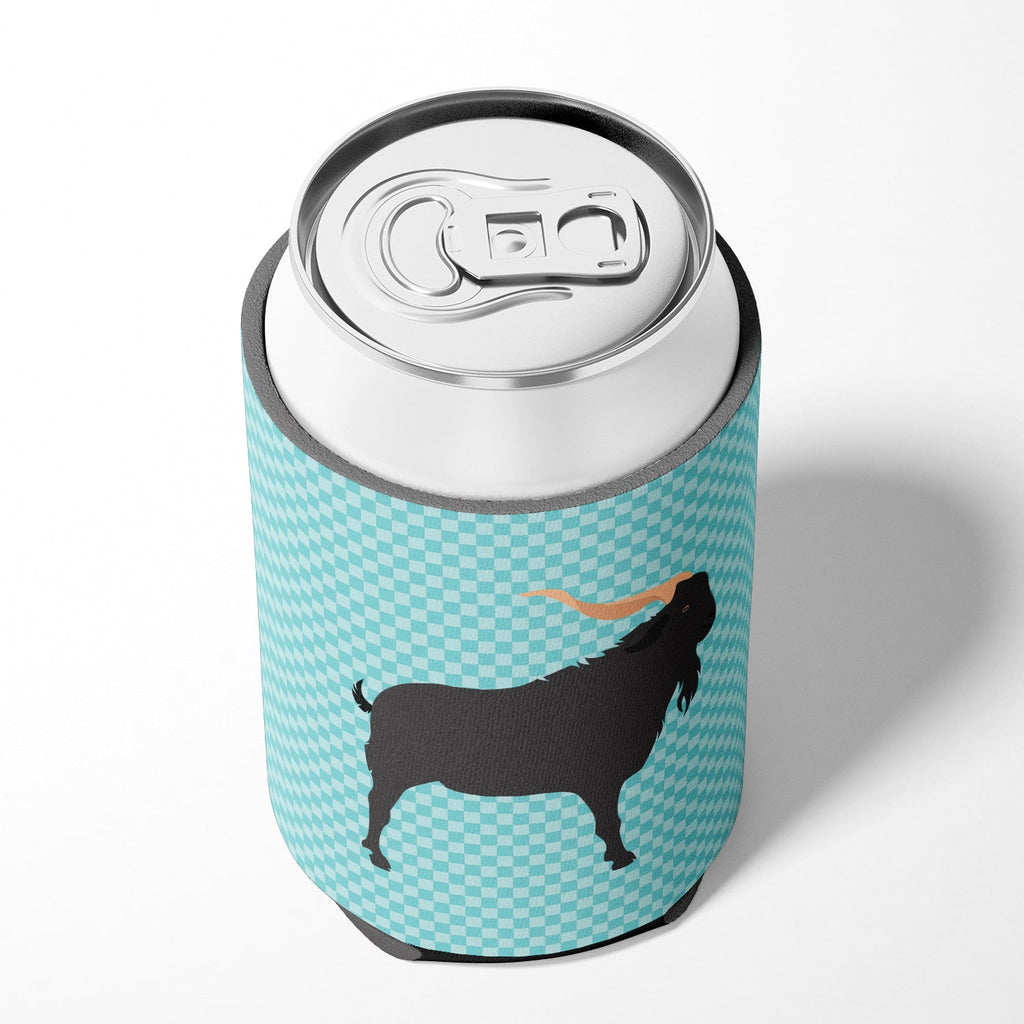 Verata Goat Blue Check Can or Bottle Hugger Cooler Sleeve for Standard 12 oz Cans, Insulated Foam Beer & Soda Can Hugger Reusable