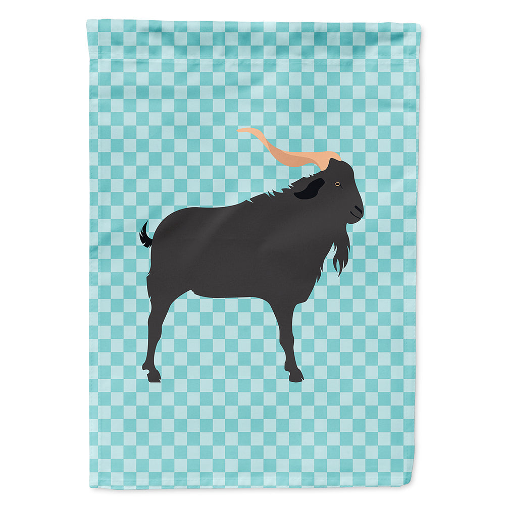 Verata Goat Blue Check House Flag 28x40 Porch Sleeve Pole Decorative Outside Yard Banner Artwork Wall Hanging, Polyester