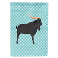 Verata Goat Blue Check House Flag 28x40 Porch Sleeve Pole Decorative Outside Yard Banner Artwork Wall Hanging, Polyester