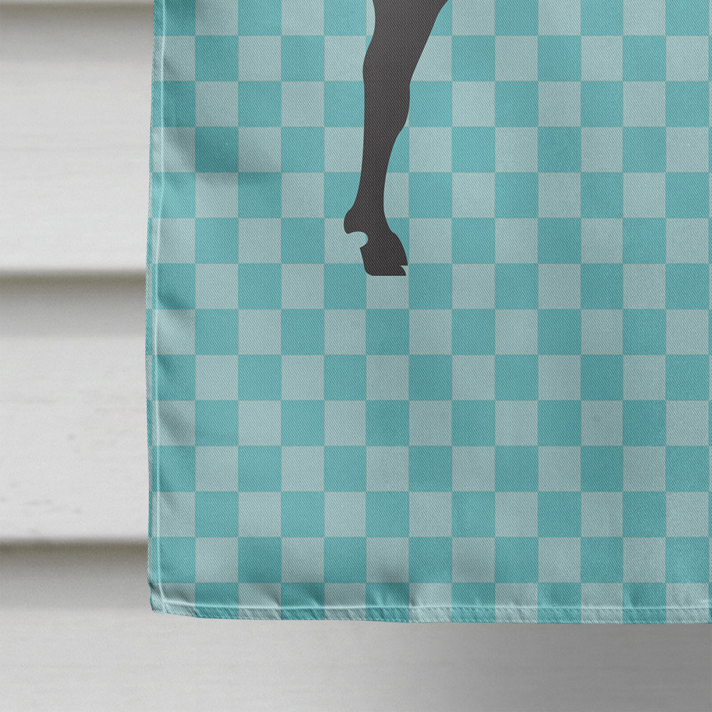 Verata Goat Blue Check House Flag 28x40 Porch Sleeve Pole Decorative Outside Yard Banner Artwork Wall Hanging, Polyester