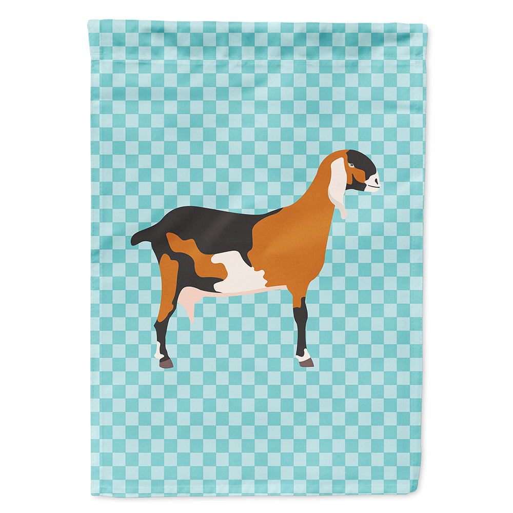 Anglo-nubian Nubian Goat Blue Check House Flag 28x40 Porch Sleeve Pole Decorative Outside Yard Banner Artwork Wall Hanging, Polyester
