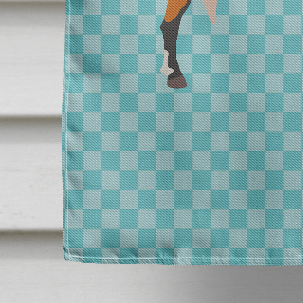 Anglo-nubian Nubian Goat Blue Check House Flag 28x40 Porch Sleeve Pole Decorative Outside Yard Banner Artwork Wall Hanging, Polyester