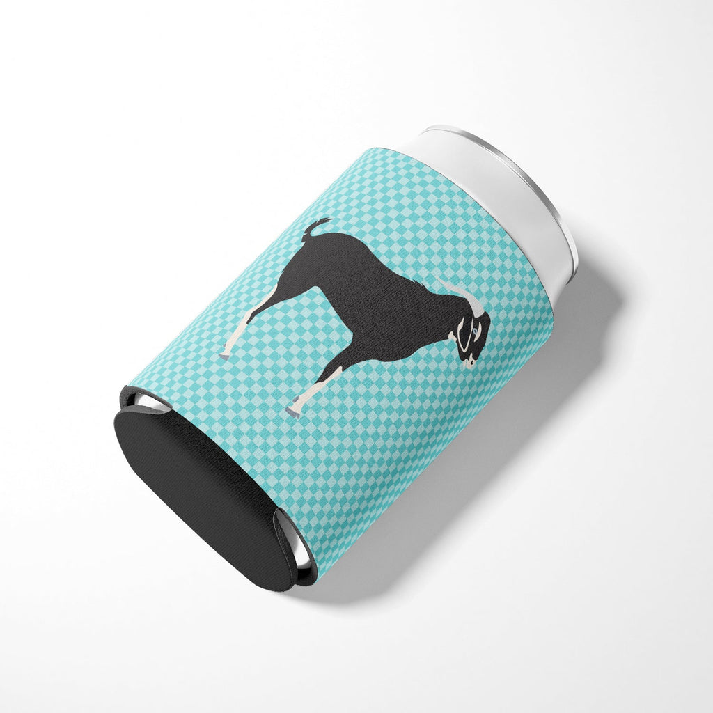 Black Bengal Goat Blue Check Can or Bottle Hugger Cooler Sleeve for Standard 12 oz Cans, Insulated Foam Beer & Soda Can Hugger Reusable