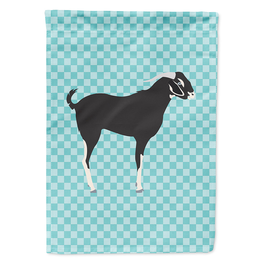 Black Bengal Goat Blue Check House Flag 28x40 Porch Sleeve Pole Decorative Outside Yard Banner Artwork Wall Hanging, Polyester