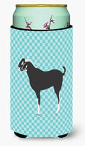Black Bengal Goat Blue Check Tall Boy Hugger Can Cooler Sleeve Machine Washable Drink Collapsible Insulator Beverage Insulated Holder