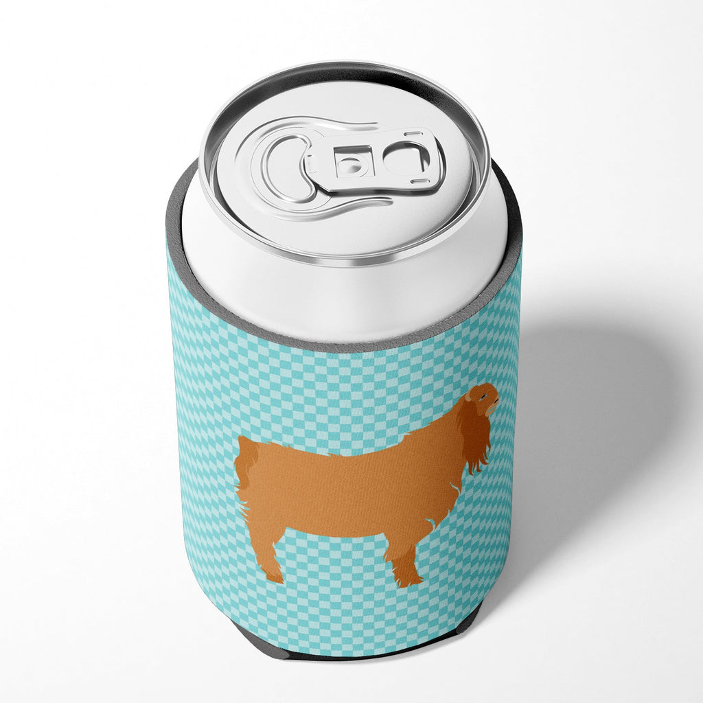 American Lamancha Goat Blue Check Can or Bottle Hugger Cooler Sleeve for Standard 12 oz Cans, Insulated Foam Beer & Soda Can Hugger Reusable