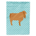American Lamancha Goat Blue Check House Flag 28x40 Porch Sleeve Pole Decorative Outside Yard Banner Artwork Wall Hanging, Polyester
