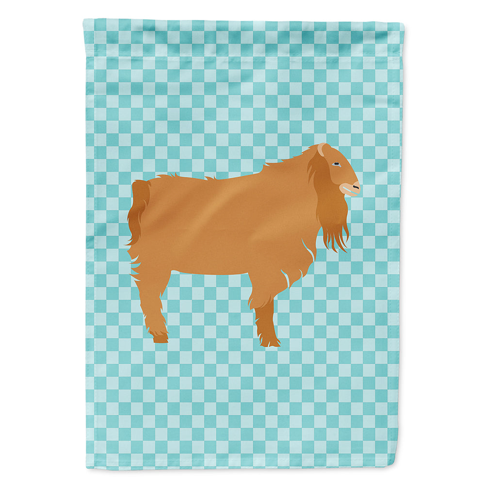 American Lamancha Goat Blue Check House Flag 28x40 Porch Sleeve Pole Decorative Outside Yard Banner Artwork Wall Hanging, Polyester