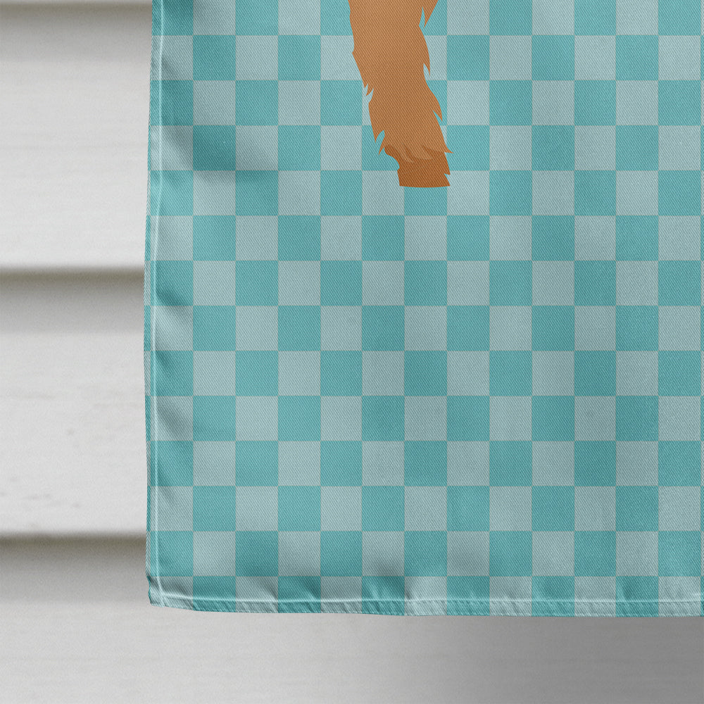 American Lamancha Goat Blue Check House Flag 28x40 Porch Sleeve Pole Decorative Outside Yard Banner Artwork Wall Hanging, Polyester