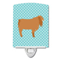 American Lamancha Goat Blue Check Ceramic Night Light Compact, UL-Certified, Ideal for Bedroom, Bathroom, Nursery, Hallway, Kitchen, 6x4x3, Multicolor