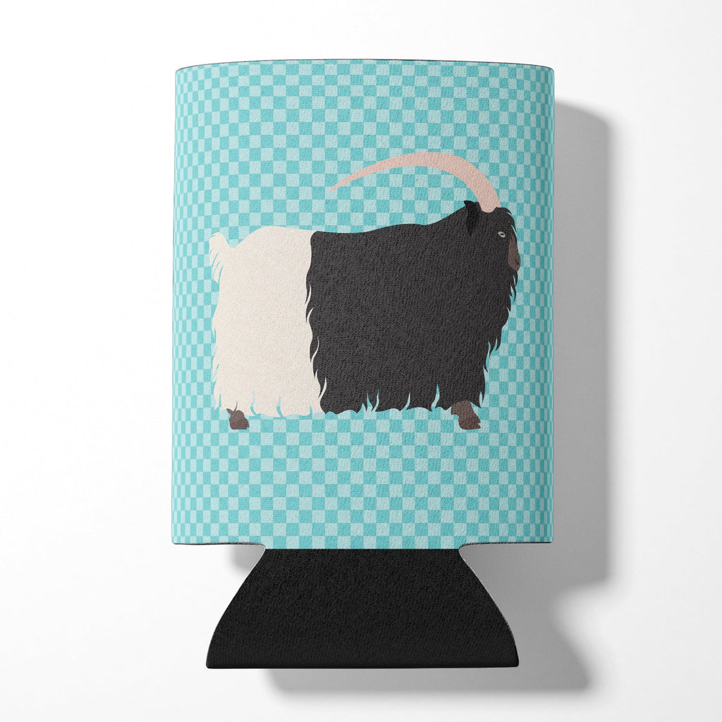 Welsh Black-Necked Goat Blue Check Can or Bottle Hugger Cooler Sleeve for Standard 12 oz Cans, Insulated Foam Beer & Soda Can Hugger Reusable