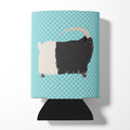 Welsh Black-Necked Goat Blue Check Can or Bottle Hugger Cooler Sleeve for Standard 12 oz Cans, Insulated Foam Beer & Soda Can Hugger Reusable