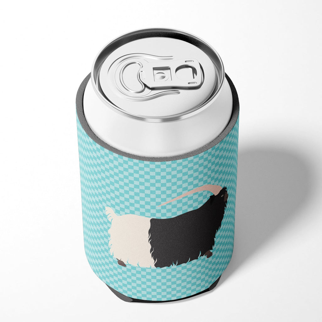 Welsh Black-Necked Goat Blue Check Can or Bottle Hugger Cooler Sleeve for Standard 12 oz Cans, Insulated Foam Beer & Soda Can Hugger Reusable