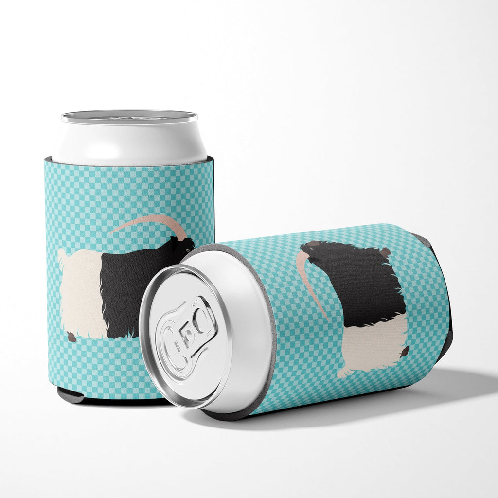Welsh Black-Necked Goat Blue Check Can or Bottle Hugger Cooler Sleeve for Standard 12 oz Cans, Insulated Foam Beer & Soda Can Hugger Reusable