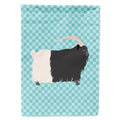 Welsh Black-Necked Goat Blue Check House Flag 28x40 Porch Sleeve Pole Decorative Outside Yard Banner Artwork Wall Hanging, Polyester
