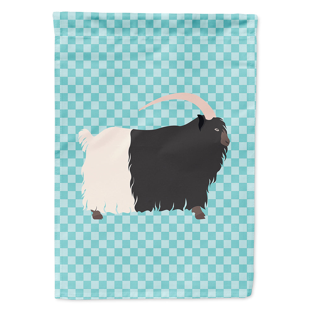 Welsh Black-Necked Goat Blue Check House Flag 28x40 Porch Sleeve Pole Decorative Outside Yard Banner Artwork Wall Hanging, Polyester
