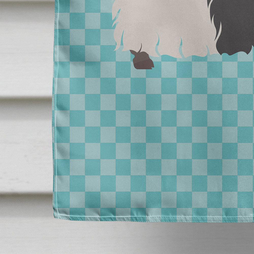 Welsh Black-Necked Goat Blue Check House Flag 28x40 Porch Sleeve Pole Decorative Outside Yard Banner Artwork Wall Hanging, Polyester