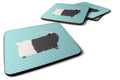Welsh Black-Necked Goat Blue Check Foam Coasters Set of 4 Cup Coasters for Indoor Outdoor, Tabletop Protection, Anti Slip, Mouse pad Material