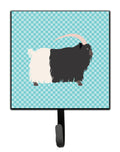 Welsh Black-Necked Goat Blue Check Leash or Key Holder Wall Hooks, Key Hooks Holder, Coat Rack Wall Mount, Coat Hooks, Hooks for Hanging Keys, Towels, Aprons, Leashes