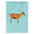 Oberhasli Goat Blue Check House Flag 28x40 Porch Sleeve Pole Decorative Outside Yard Banner Artwork Wall Hanging, Polyester