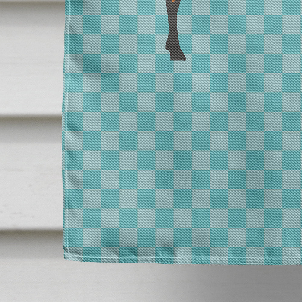 Oberhasli Goat Blue Check House Flag 28x40 Porch Sleeve Pole Decorative Outside Yard Banner Artwork Wall Hanging, Polyester