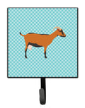 Oberhasli Goat Blue Check Leash or Key Holder Wall Hooks, Key Hooks Holder, Coat Rack Wall Mount, Coat Hooks, Hooks for Hanging Keys, Towels, Aprons, Leashes