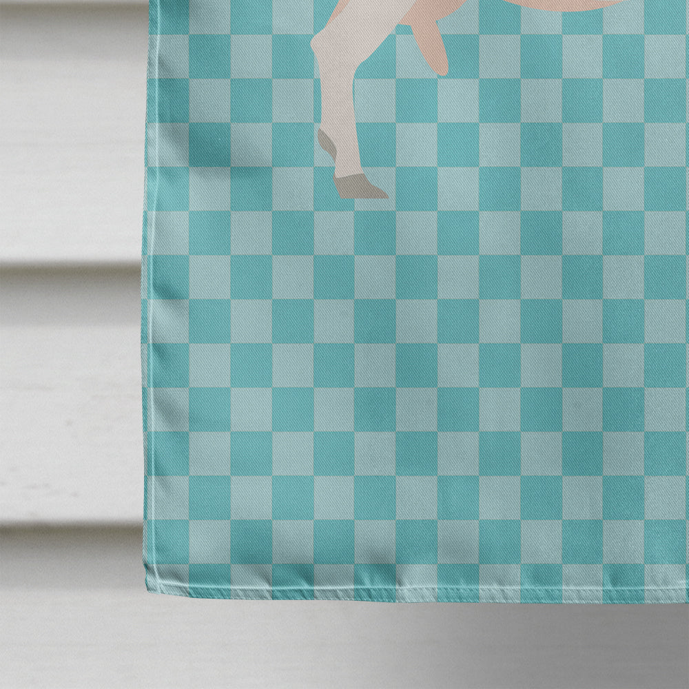 Saanen Goat Blue Check House Flag 28x40 Porch Sleeve Pole Decorative Outside Yard Banner Artwork Wall Hanging, Polyester