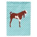 Jamnapari Goat Blue Check House Flag 28x40 Porch Sleeve Pole Decorative Outside Yard Banner Artwork Wall Hanging, Polyester