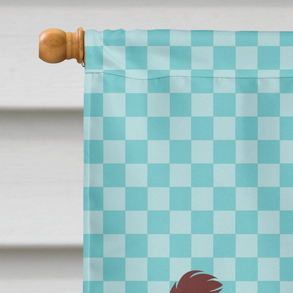 Jamnapari Goat Blue Check House Flag 28x40 Porch Sleeve Pole Decorative Outside Yard Banner Artwork Wall Hanging, Polyester