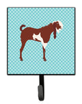 Jamnapari Goat Blue Check Leash or Key Holder Wall Hooks, Key Hooks Holder, Coat Rack Wall Mount, Coat Hooks, Hooks for Hanging Keys, Towels, Aprons, Leashes