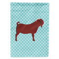 Kalahari Red Goat Blue Check House Flag 28x40 Porch Sleeve Pole Decorative Outside Yard Banner Artwork Wall Hanging, Polyester