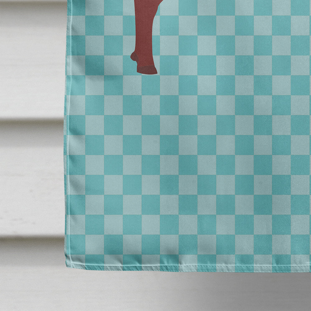 Kalahari Red Goat Blue Check House Flag 28x40 Porch Sleeve Pole Decorative Outside Yard Banner Artwork Wall Hanging, Polyester