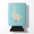 Embden Goose Blue Check Can or Bottle Hugger Cooler Sleeve for Standard 12 oz Cans, Insulated Foam Beer & Soda Can Hugger Reusable