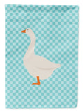 Embden Goose Blue Check House Flag 28x40 Porch Sleeve Pole Decorative Outside Yard Banner Artwork Wall Hanging, Polyester