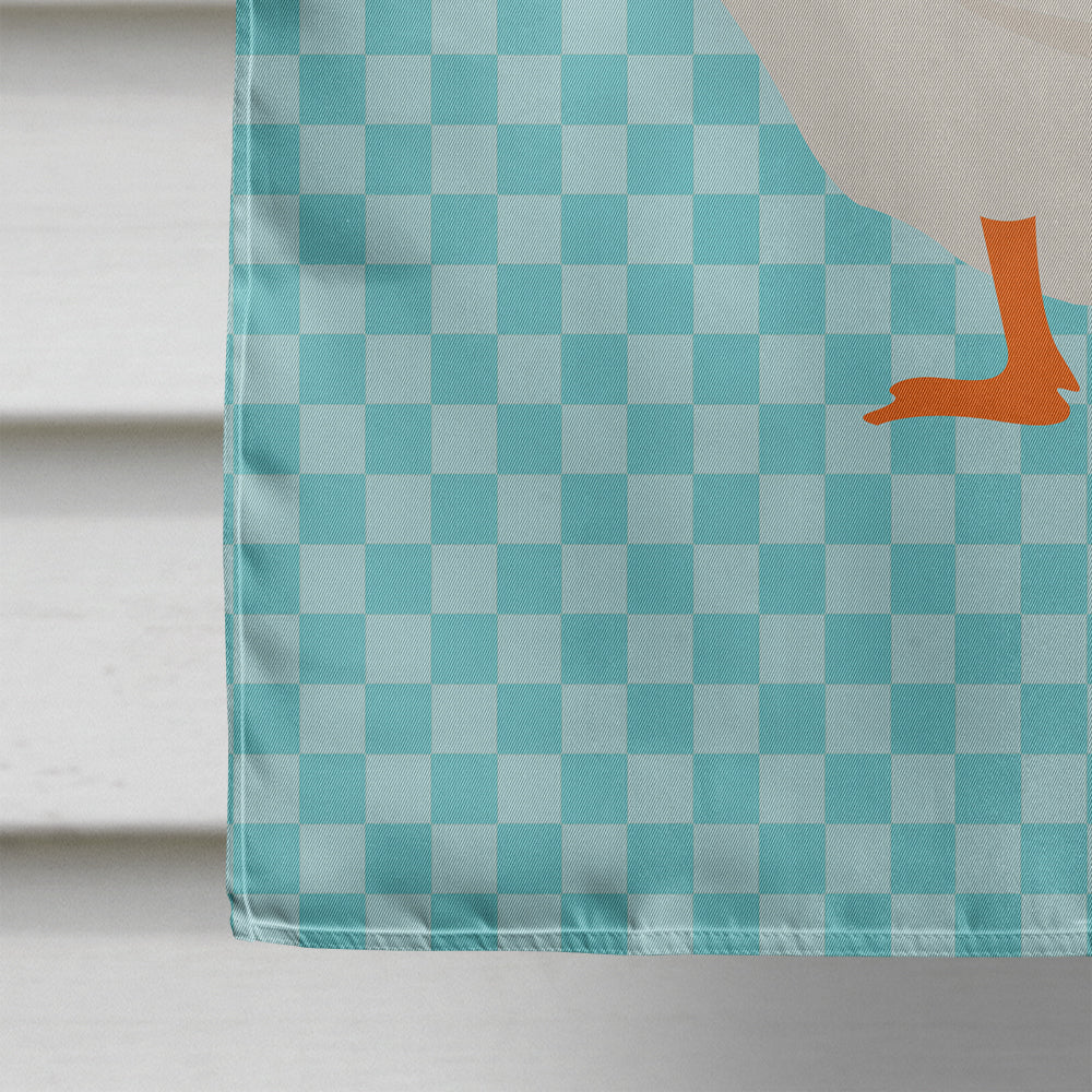 Embden Goose Blue Check House Flag 28x40 Porch Sleeve Pole Decorative Outside Yard Banner Artwork Wall Hanging, Polyester