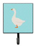 Embden Goose Blue Check Leash or Key Holder Wall Hooks, Key Hooks Holder, Coat Rack Wall Mount, Coat Hooks, Hooks for Hanging Keys, Towels, Aprons, Leashes