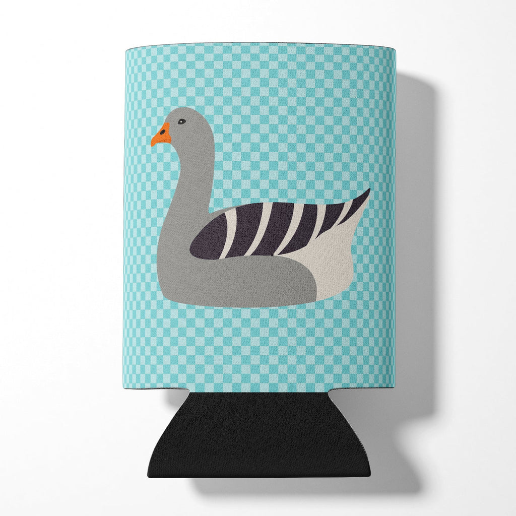 Pilgrim Goose Blue Check Can or Bottle Hugger Cooler Sleeve for Standard 12 oz Cans, Insulated Foam Beer & Soda Can Hugger Reusable