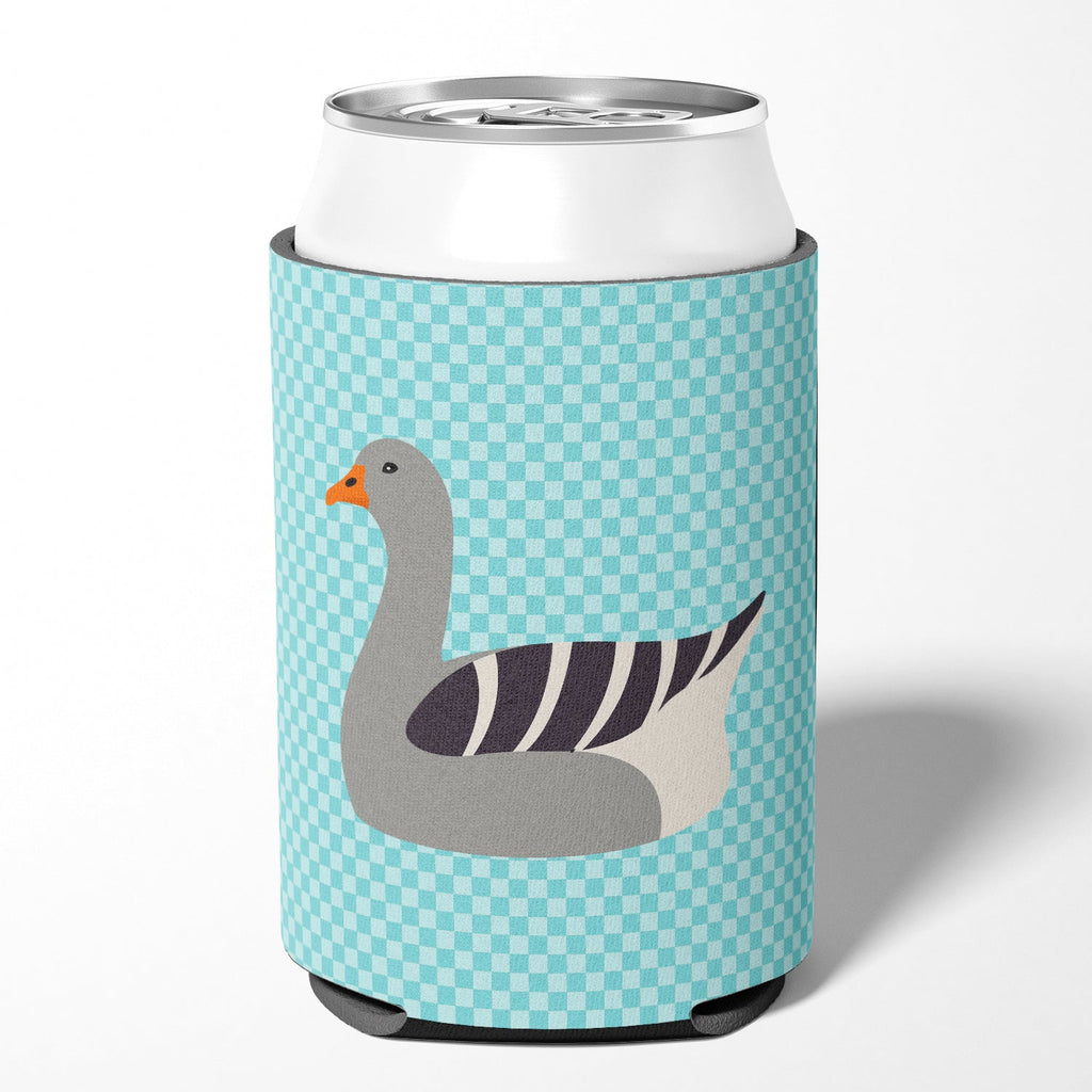 Pilgrim Goose Blue Check Can or Bottle Hugger Cooler Sleeve for Standard 12 oz Cans, Insulated Foam Beer & Soda Can Hugger Reusable