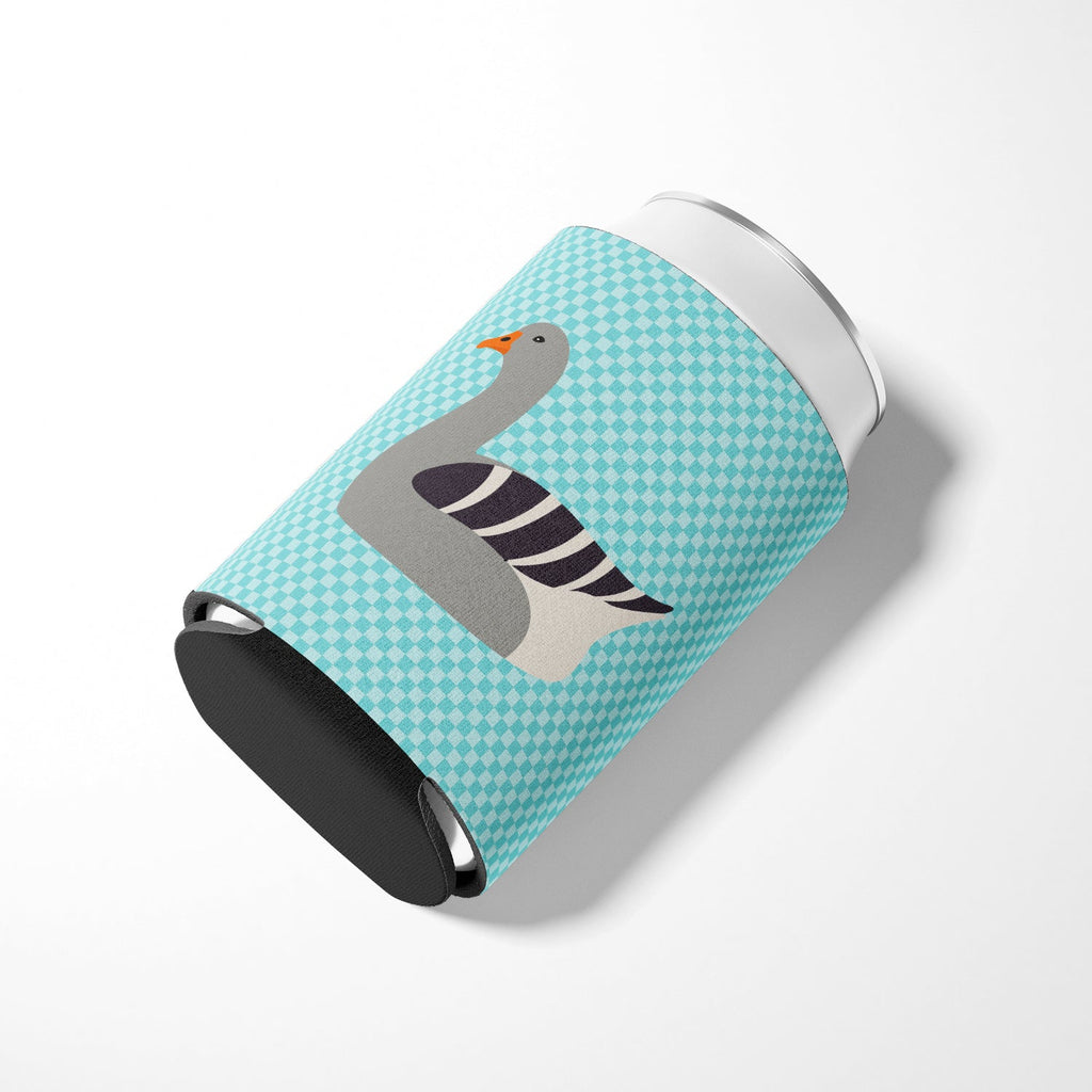 Pilgrim Goose Blue Check Can or Bottle Hugger Cooler Sleeve for Standard 12 oz Cans, Insulated Foam Beer & Soda Can Hugger Reusable