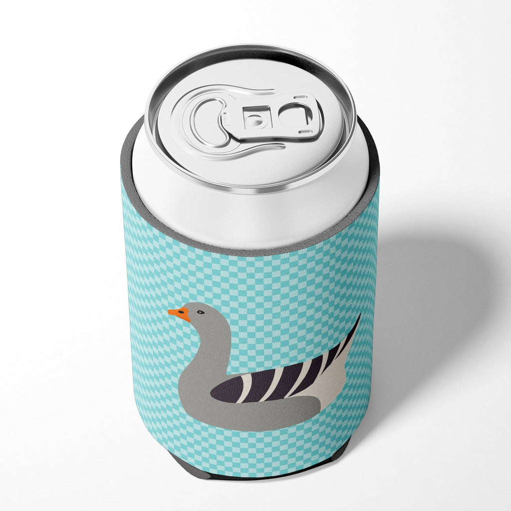 Pilgrim Goose Blue Check Can or Bottle Hugger Cooler Sleeve for Standard 12 oz Cans, Insulated Foam Beer & Soda Can Hugger Reusable