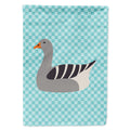Pilgrim Goose Blue Check House Flag 28x40 Porch Sleeve Pole Decorative Outside Yard Banner Artwork Wall Hanging, Polyester